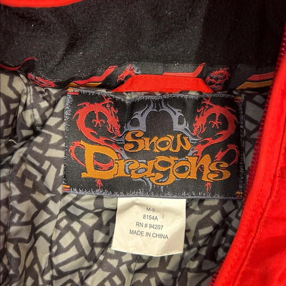 Snow Dragons snowsuit stamped size M-5 K00047